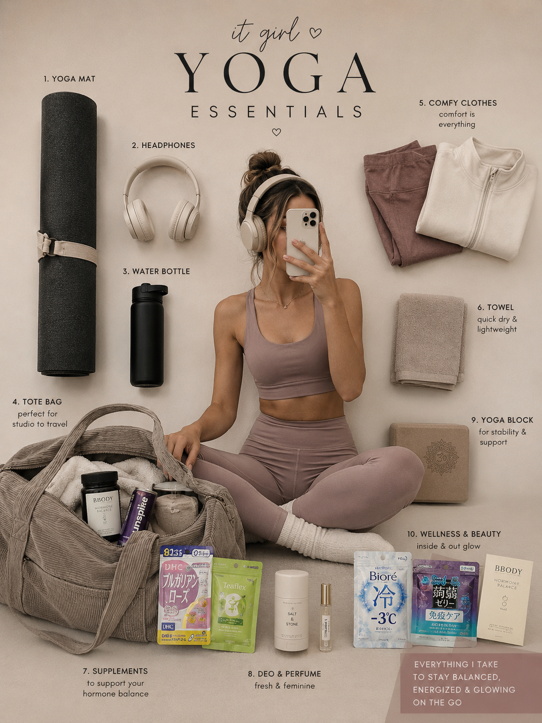 it girl Yoga Essentials — everything I take to stay balanced, energized and glowing on the go