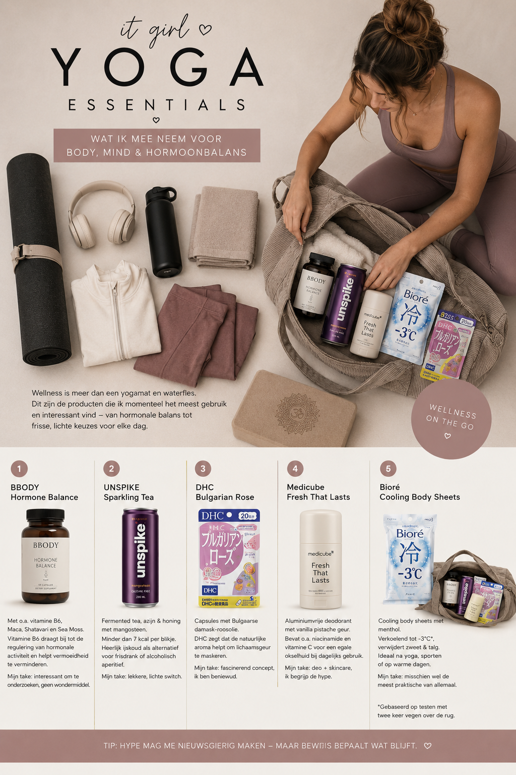 it girl Yoga Essentials — wat ik meeneem voor body, mind en hormoonbalans
